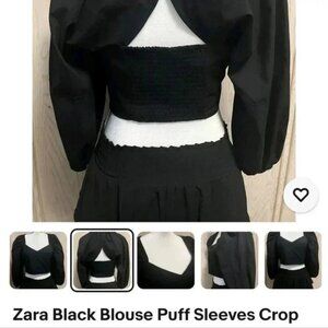 Zara puff crop top back cut out